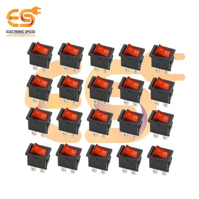 KCD1-104 10A 250V AC red color 4 pins DPDT small plastic rocker switches pack of 100pcs